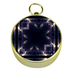 Cosmos Kaleidoscope Art Pattern Gold Compasses by Sapixe