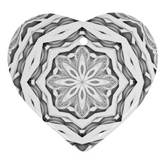 Mandala Pattern Floral Heart Ornament (two Sides)