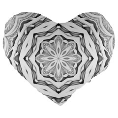 Mandala Pattern Floral Large 19  Premium Heart Shape Cushions by Sapixe