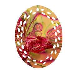 Arrangement Butterfly Aesthetics Oval Filigree Ornament (two Sides)