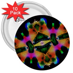 Butterfly Color Pop Art 3  Buttons (10 Pack)  by Sapixe