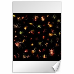 Fireworks Christmas Night Dark Canvas 12  X 18  