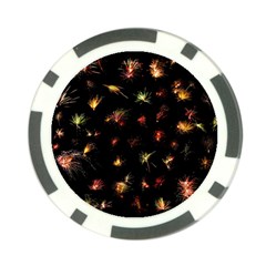 Fireworks Christmas Night Dark Poker Chip Card Guard (10 Pack) by Sapixe