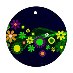 Flower Power Flowers Ornament Round Ornament (two Sides) by Sapixe