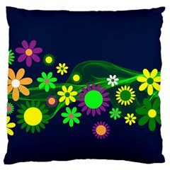 Flower Power Flowers Ornament Large Cushion Case (two Sides)