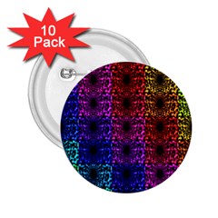 Rainbow Grid Form Abstract 2.25  Buttons (10 pack) 