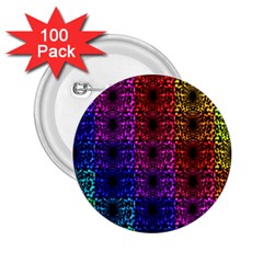 Rainbow Grid Form Abstract 2.25  Buttons (100 pack) 