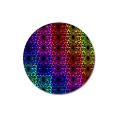 Rainbow Grid Form Abstract Magnet 3  (Round)