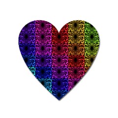 Rainbow Grid Form Abstract Heart Magnet