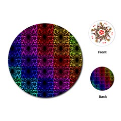 Rainbow Grid Form Abstract Playing Cards (Round) 