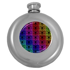 Rainbow Grid Form Abstract Round Hip Flask (5 oz)