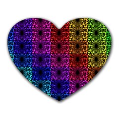 Rainbow Grid Form Abstract Heart Mousepads