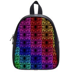 Rainbow Grid Form Abstract School Bag (Small)