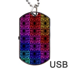 Rainbow Grid Form Abstract Dog Tag USB Flash (One Side)