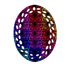 Rainbow Grid Form Abstract Ornament (Oval Filigree)