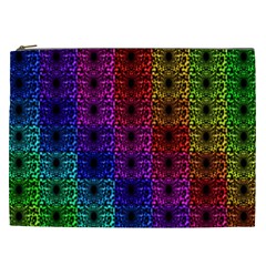 Rainbow Grid Form Abstract Cosmetic Bag (xxl) 