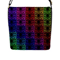 Rainbow Grid Form Abstract Flap Messenger Bag (L) 