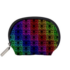 Rainbow Grid Form Abstract Accessory Pouches (Small) 