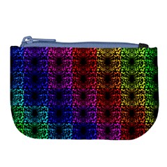 Rainbow Grid Form Abstract Large Coin Purse
