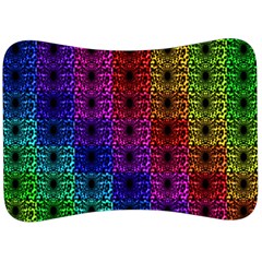 Rainbow Grid Form Abstract Velour Seat Head Rest Cushion