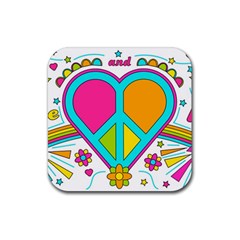 Love Peace Feelings Nature Rubber Coaster (square) 