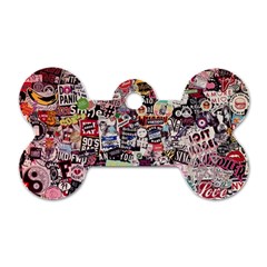 Sticker Wall Color Paper Decoration Dog Tag Bone (one Side)