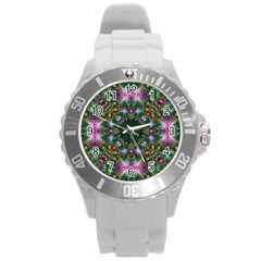 Kaleidoscope Digital Kaleidoscope Round Plastic Sport Watch (l) by Sapixe