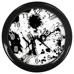 Pattern Color Painting Dab Black Wall Clocks (black) by Sapixe