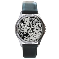 Fabric Texture Painted White Soft Round Metal Watch