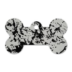 Fabric Texture Painted White Soft Dog Tag Bone (one Side)