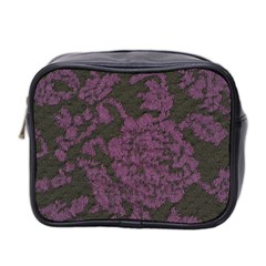 Purple Black Red Fabric Textile Mini Toiletries Bag 2-side by Sapixe