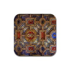 Church Ceiling Box Ceiling Painted Rubber Coaster (square)  by Sapixe