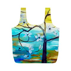 Oil Painting Tree Flower Full Print Recycle Bags (m) 