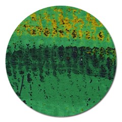 Green Fabric Textile Macro Detail Magnet 5  (round)