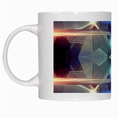 Abstract Glow Kaleidoscopic Light White Mugs by Sapixe