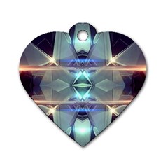 Abstract Glow Kaleidoscopic Light Dog Tag Heart (two Sides) by Sapixe