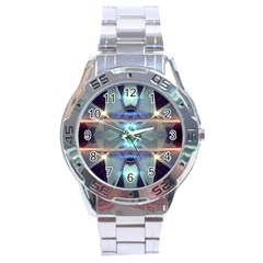 Abstract Glow Kaleidoscopic Light Stainless Steel Analogue Watch by Sapixe