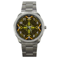 Abstract Glow Kaleidoscopic Light Sport Metal Watch by Sapixe