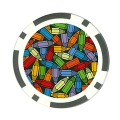 Colored Pencils Pens Paint Color Poker Chip Card Guard