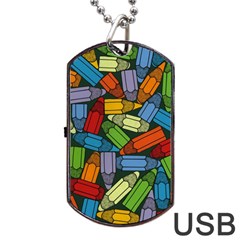 Colored Pencils Pens Paint Color Dog Tag Usb Flash (one Side) by Sapixe