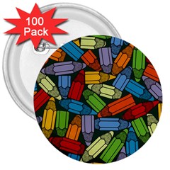 Colored Pencils Pens Paint Color 3  Buttons (100 Pack)  by Sapixe