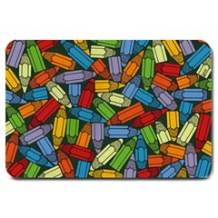 Colored Pencils Pens Paint Color Large Doormat  by Sapixe