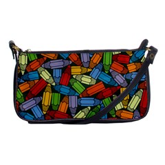 Colored Pencils Pens Paint Color Shoulder Clutch Bags by Sapixe