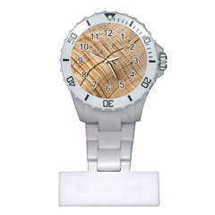 Abstract Brown Tree Timber Pattern Plastic Nurses Watch