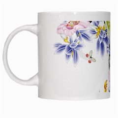 Lily Hand Painted Iris White Mugs