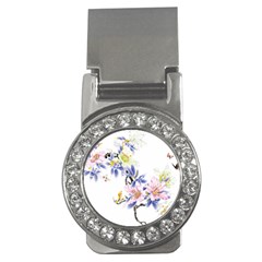 Lily Hand Painted Iris Money Clips (cz)  by Sapixe