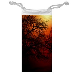 Sunset Silhouette Winter Tree Jewelry Bag