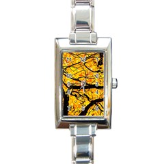 Golden Vein Rectangle Italian Charm Watch