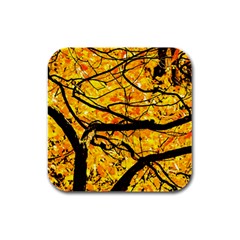 Golden Vein Rubber Square Coaster (4 Pack) 