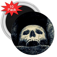 Smiling Skull 3  Magnets (10 Pack)  by FunnyCow